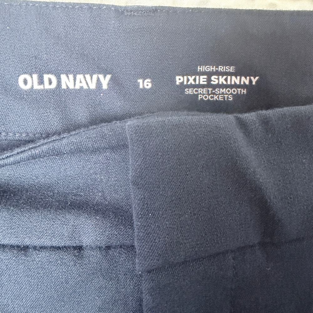 Old Navy Pixie Skinny Pants Womens 16 Navy Blue High Rise Secret Smooth Pockets - Picture 3 of 10
